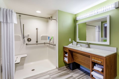 Suite, 1 King Bed, Accessible (Roll-in Shower) | Bathroom shower