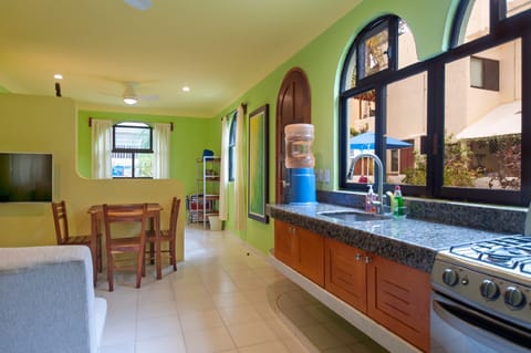 Standard Apartment, 1 Bedroom, Kitchen, Poolside | Private kitchen | Fridge, microwave, oven, stovetop