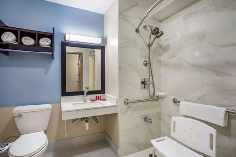 Standard Room, 2 Queen Beds, Accessible, Bathtub | Bathroom | Combined shower/tub, hydromassage showerhead, free toiletries