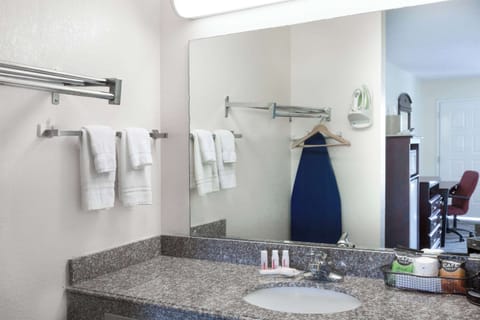 Eco-friendly toiletries, hair dryer, towels