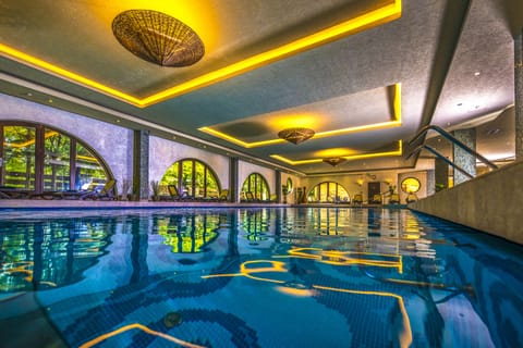 Indoor pool, open 6:00 AM to 9:00 PM, sun loungers