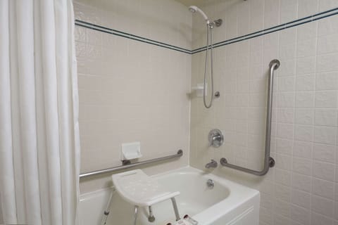 Room, 1 King Bed, Accessible, Non Smoking (Mobility Accessible) | Bathroom | Combined shower/tub, free toiletries, hair dryer, towels