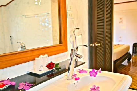 Deluxe Double Room | Bathroom | Separate tub and shower, free toiletries, hair dryer, bathrobes