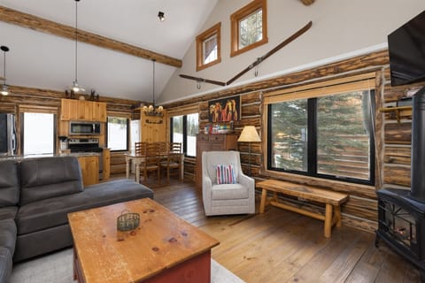 Large living room opens to kitchen and dining.