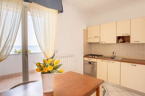 Comfort Apartment, 1 Bedroom, Balcony, Sea View | Private kitchenette | Full-size fridge, microwave, stovetop, cookware/dishes/utensils