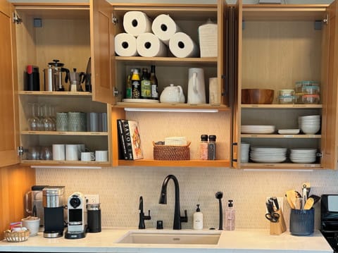 Cooking essentials are provided.