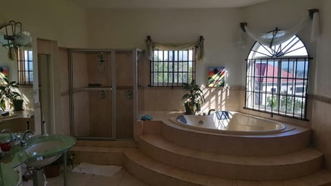 Luxury Room, 1 Bedroom, Garden Area | Bathroom | Combined shower/tub, jetted tub, free toiletries