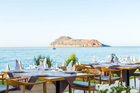 Breakfast, lunch, dinner served; Greek cuisine, beach views 