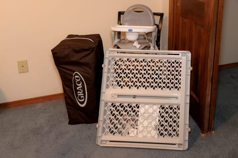 Portable Crib, Highchair, and Gate