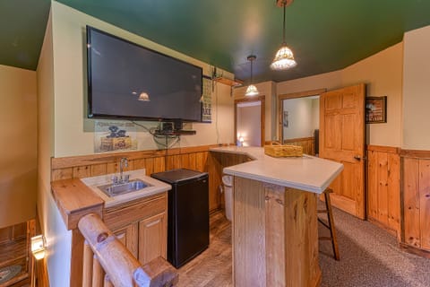 Bar and second living area at top of back wing stairs