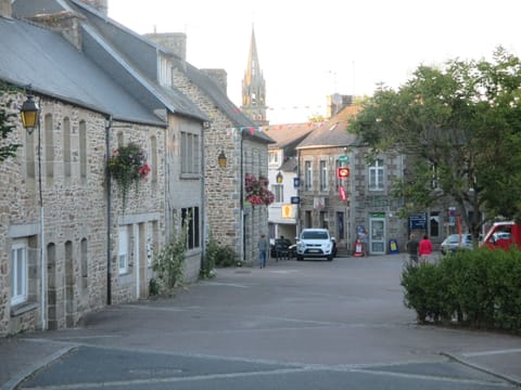 Bars, tabac, pretty area to walk around.