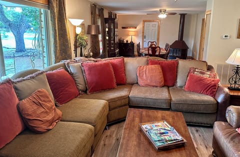 Living Room - open to dining room/kitchen, large window to watch deer in yard.