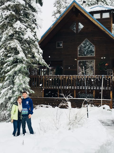 Cabin/House entrance in winter.