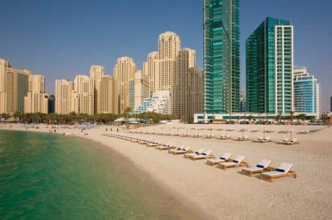 "Iconic Al Bateen Towers and beach to the left"