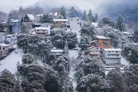 Balcony view during snowy season.