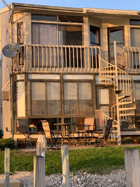 Rear elevation at sunset