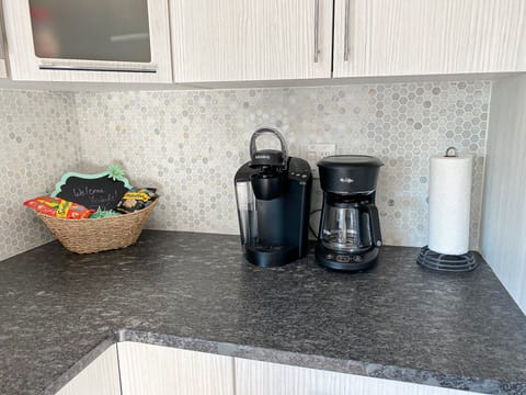 Regular and Keurig coffee pots available.