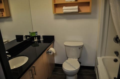 Studio Suite, 2 Double Beds | Bathroom | Free toiletries, towels