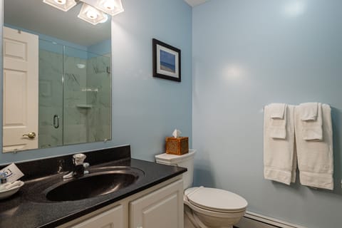 Room 2: Two Queen beds, private bath. | Bathroom | Shower, free toiletries, hair dryer, towels