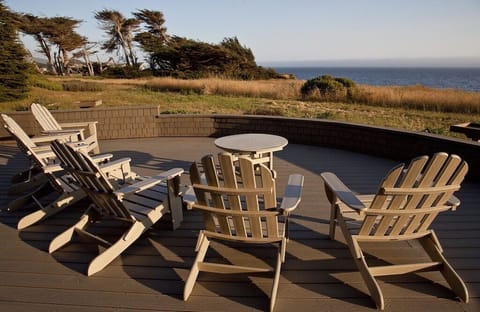 The spacious 1,600 sq. foot deck has room for everyone to stretch out and relax.