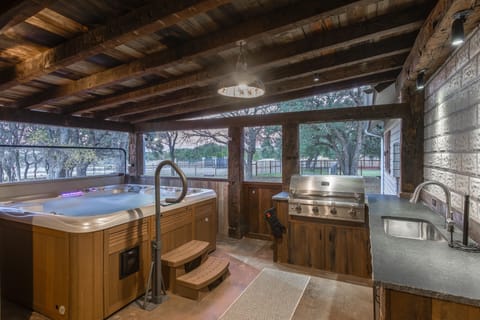 Spa, barbecue grill, sink
