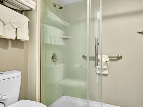 Standard Room, 2 Queen Beds, Non Smoking | Bathroom | Combined shower/tub, free toiletries, hair dryer, towels