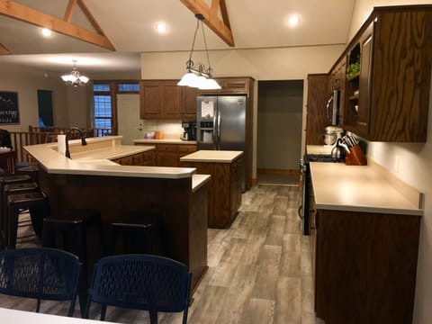 Large fully equipped kitchen.