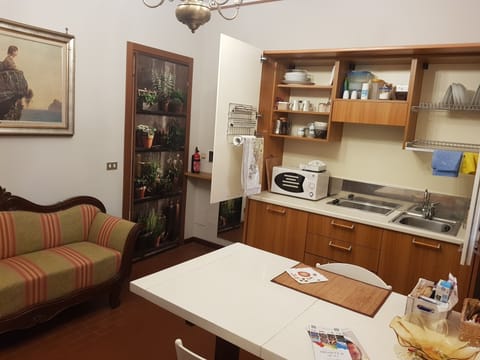 Apartment, 1 Bedroom | Private kitchen | Fridge, microwave, oven, stovetop