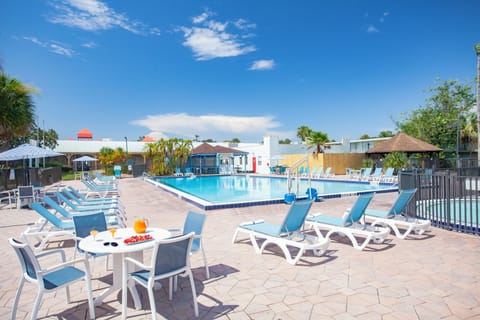 2 outdoor pools, a heated pool, sun loungers