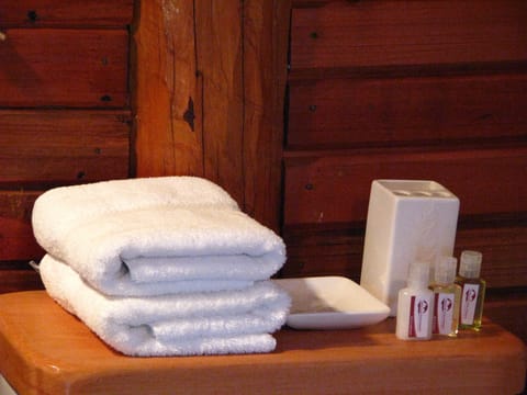 Honeymoon Suite, 1 Queen Bed, Private Bathroom, Lake View | Bathroom amenities | Eco-friendly toiletries, hair dryer, slippers, towels