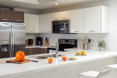 Superior Two Bedroom Apartment with Balcony | Private kitchen | Full-size fridge, microwave, oven, stovetop