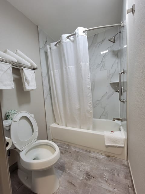 Studio Suite, 1 King Bed, Non Smoking | Bathroom | Combined shower/tub, free toiletries, hair dryer, bidet