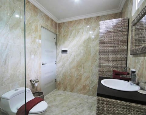 Deluxe Double Room | Bathroom | Shower, rainfall showerhead, hair dryer, bidet