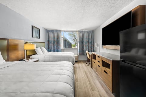 Standard Room, 2 Double Beds, Non Smoking | Premium bedding, desk, iron/ironing board, free WiFi