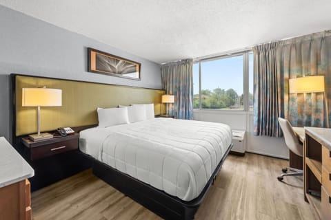 Room, 1 King Bed, Mobility Accessible, Non Smoking | Premium bedding, desk, iron/ironing board, free WiFi