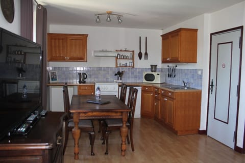 Family Apartment, 2 Bedrooms, Sea View | Private kitchen | Fridge, microwave, oven, stovetop