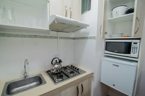 Premium Room | Private kitchen | Fridge, microwave, stovetop, coffee/tea maker