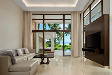 Villa, 4 Bedrooms, Balcony, Ocean View (Private Pool) | Living room | 55-inch LED TV with satellite channels, TV