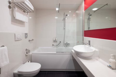 Free toiletries, hair dryer, bidet, towels