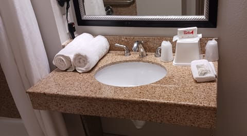 Free toiletries, hair dryer, towels