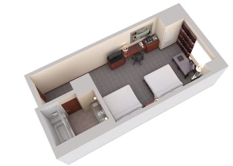 Room, 2 Double Beds, Accessible, Bathtub (Mobility & Hearing) | Hypo-allergenic bedding, in-room safe, desk, laptop workspace