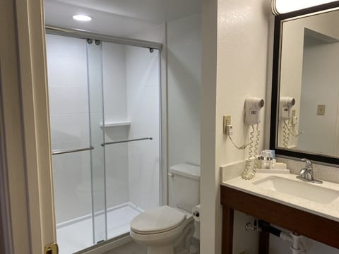 Premier Room, 2 Queen Beds, Non Smoking, Mountain View | Bathroom | Shower, designer toiletries, hair dryer, towels