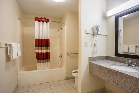 Standard Room, 1 King Bed, Accessible, Non Smoking | Bathroom | Free toiletries, hair dryer, towels