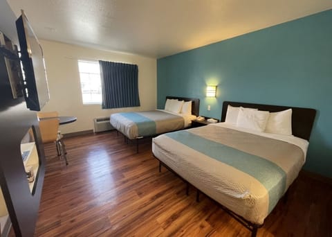 Deluxe Room, 2 Queen Beds, Non Smoking, Refrigerator & Microwave | Pillowtop beds, blackout drapes, bed sheets
