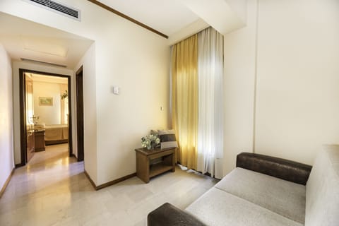 Junior Suite (Meteora View) | Living area | 22-inch plasma TV with satellite channels, TV