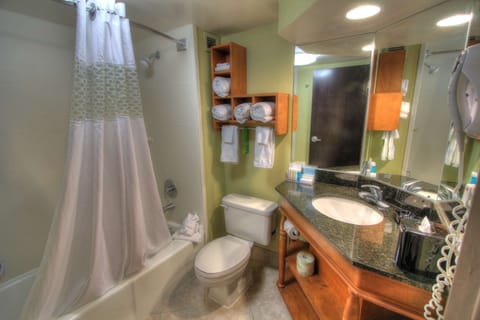 Room, 2 Queen Beds, Balcony (Creek View) | Bathroom | Hair dryer, towels