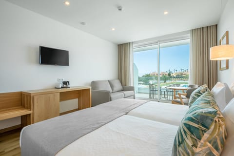 Twin Room, Balcony, Pool View | 1 bedroom, blackout drapes, iron/ironing board, free WiFi