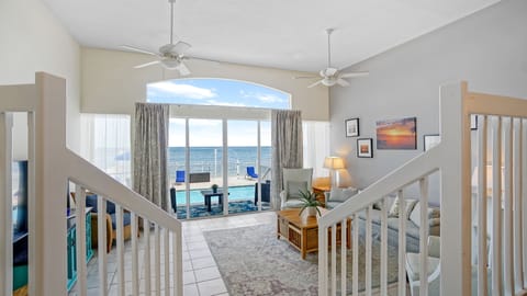 Villa, 3 Bedrooms, Oceanfront | Living area | 32-inch TV with cable channels