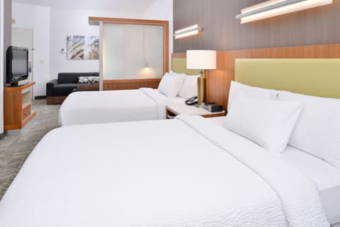 Suite, 2 Queen Beds | In-room safe, desk, laptop workspace, iron/ironing board