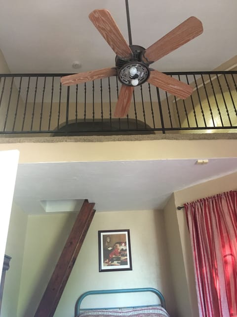 Bedroom loft area - only a little under 5 ft to the ceiling.